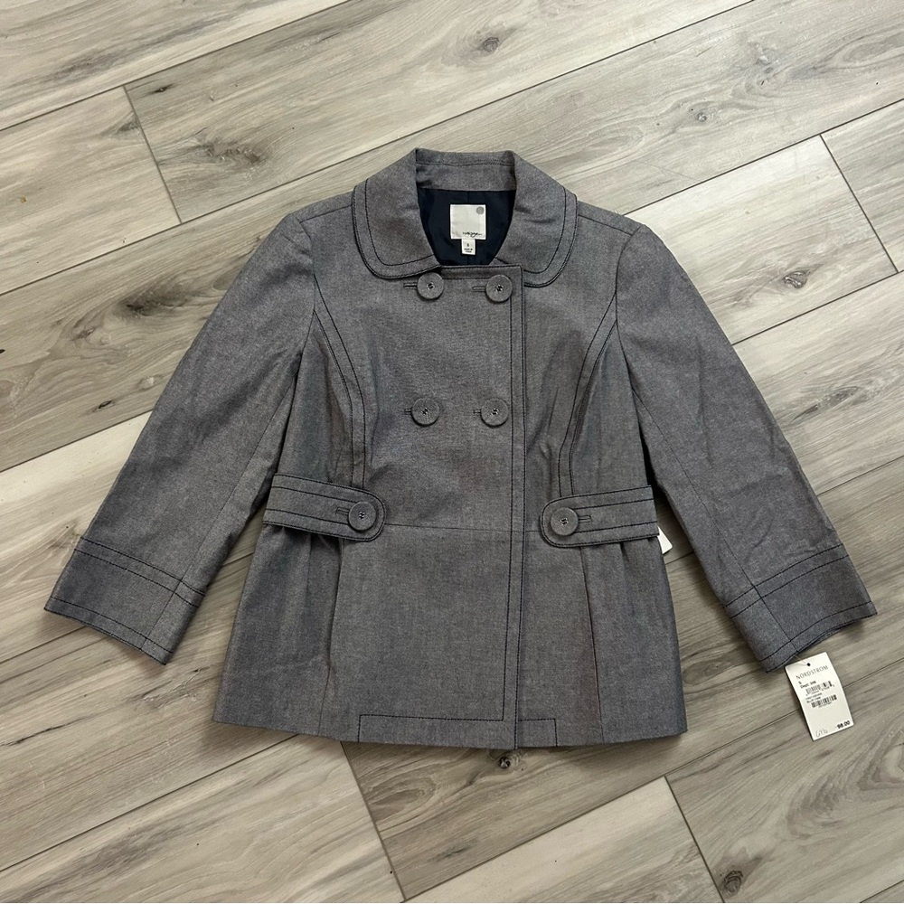 Halogen Women’s Blazer Jack Double Breasted Blue Gray Size S NWT